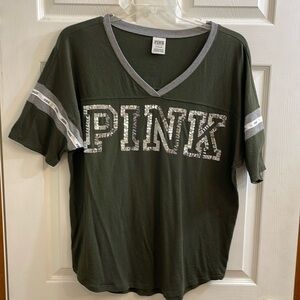 Victoria secret pink short sleeve v neck tee